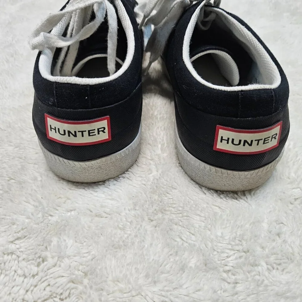 Hunter Black Canvas White Low Top Sneakers Men 12‎ Casual Classic Everyday Basic